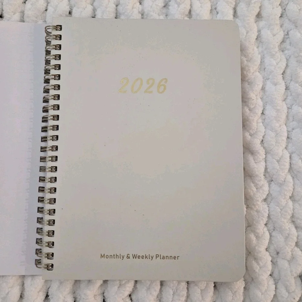2026 Planner, Weekly and Monthly Calendar Academic Planner Cream Color